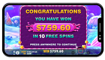 Мобильный игровой автомат Sweet Bonanza. 